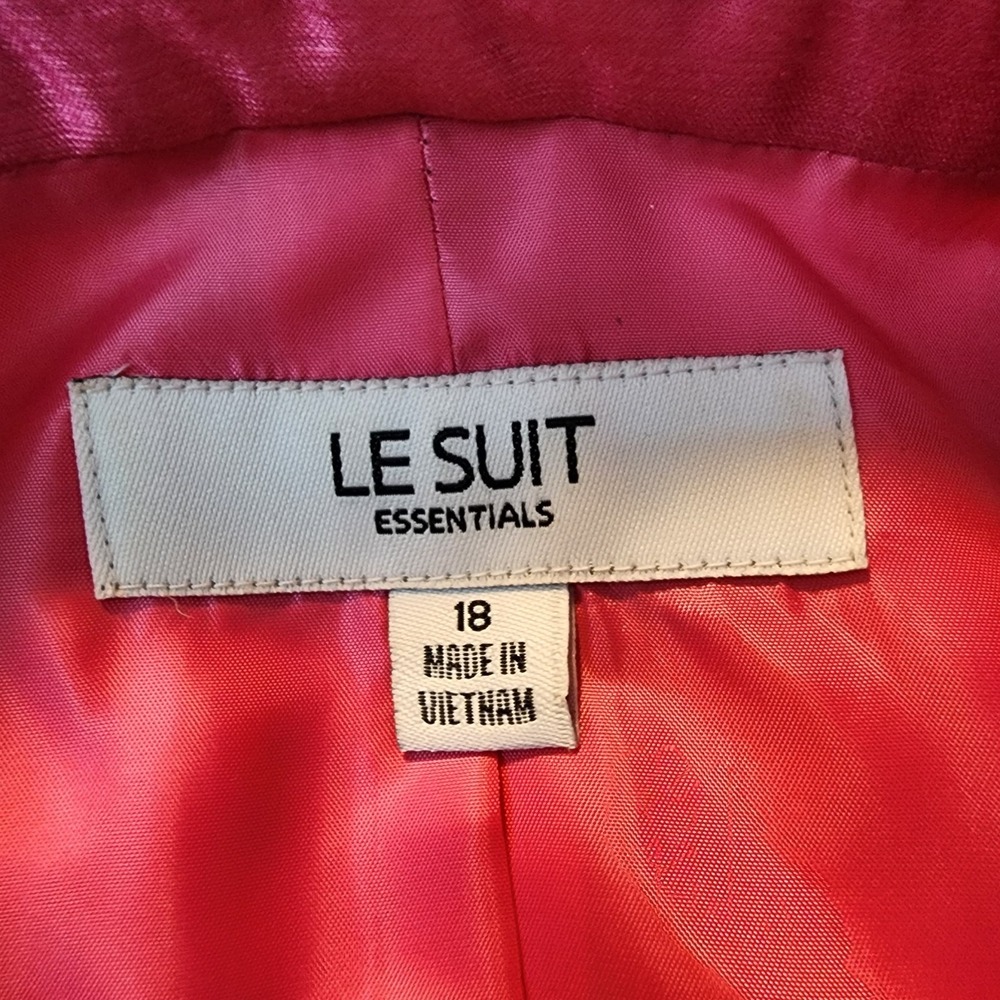 LE‎ SUIT Essentials Size 18 Shimmering Pink Barbiecore Special Occasion Blazer - Picture 12 of 13
